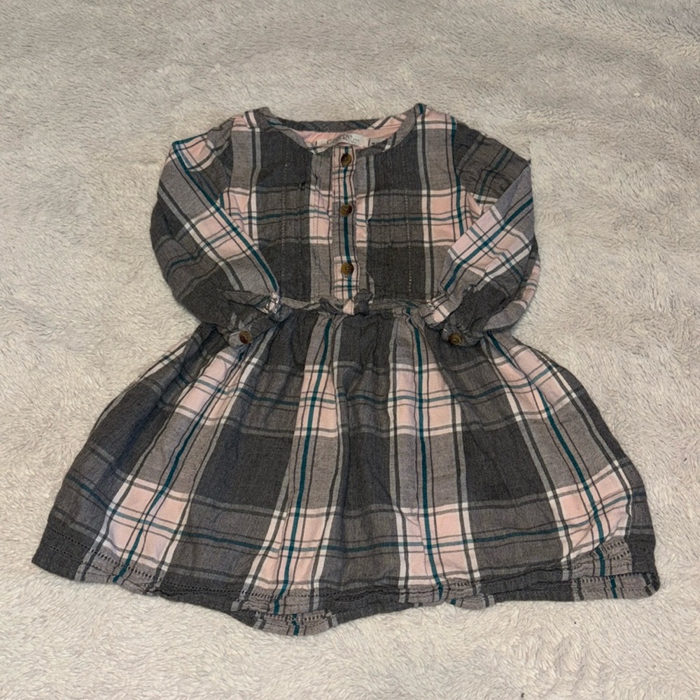 George 18-24 month long sleeve plaid dress